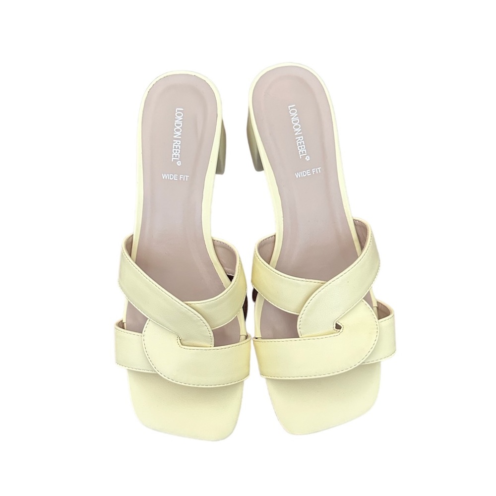 Block Heel Mule Sandals Wide Fit